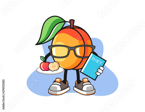 Apricots dietitian mascot design vector. Cartoon character illustration for business, t shirt, sticker.