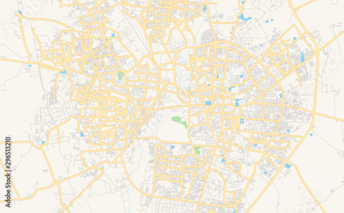 Printable street map of Vadodara  India