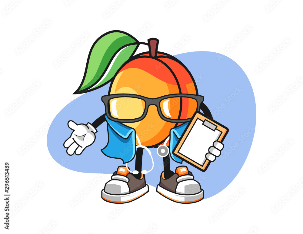 Apricots nurse mascot design vector. Cartoon character illustration for business, t shirt, sticker. Apricots nurse mascot design vector. Cartoon character illustration for business, t shirt, sticker.
