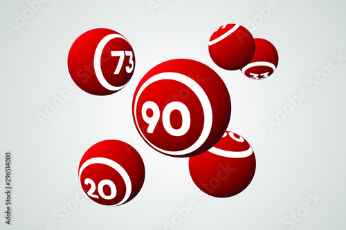 Red Bingo Balls Vector Illustration