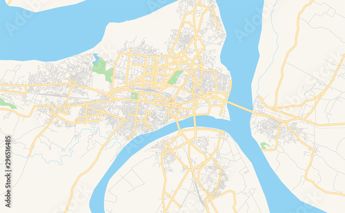 Printable street map of Allahabad, India photo
