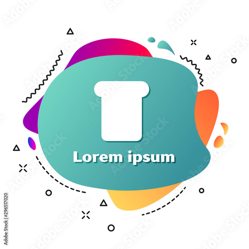 White Bread toast for sandwich piece of roasted crouton icon isolated on white background. Lunch, dinner, breakfast snack. Abstract banner with liquid shapes. Vector Illustration