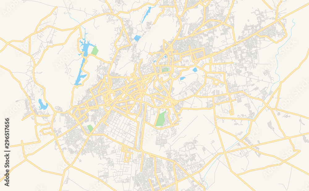 Printable street map of Jodhpur, India