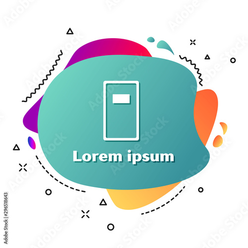 White Police assault shield icon isolated on white background. Abstract banner with liquid shapes. Vector Illustration