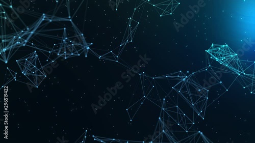 Abstract background motion transformation of empty copy space with plexus pattern of future innovation technology digital business concept with line network for decentralize communication connection