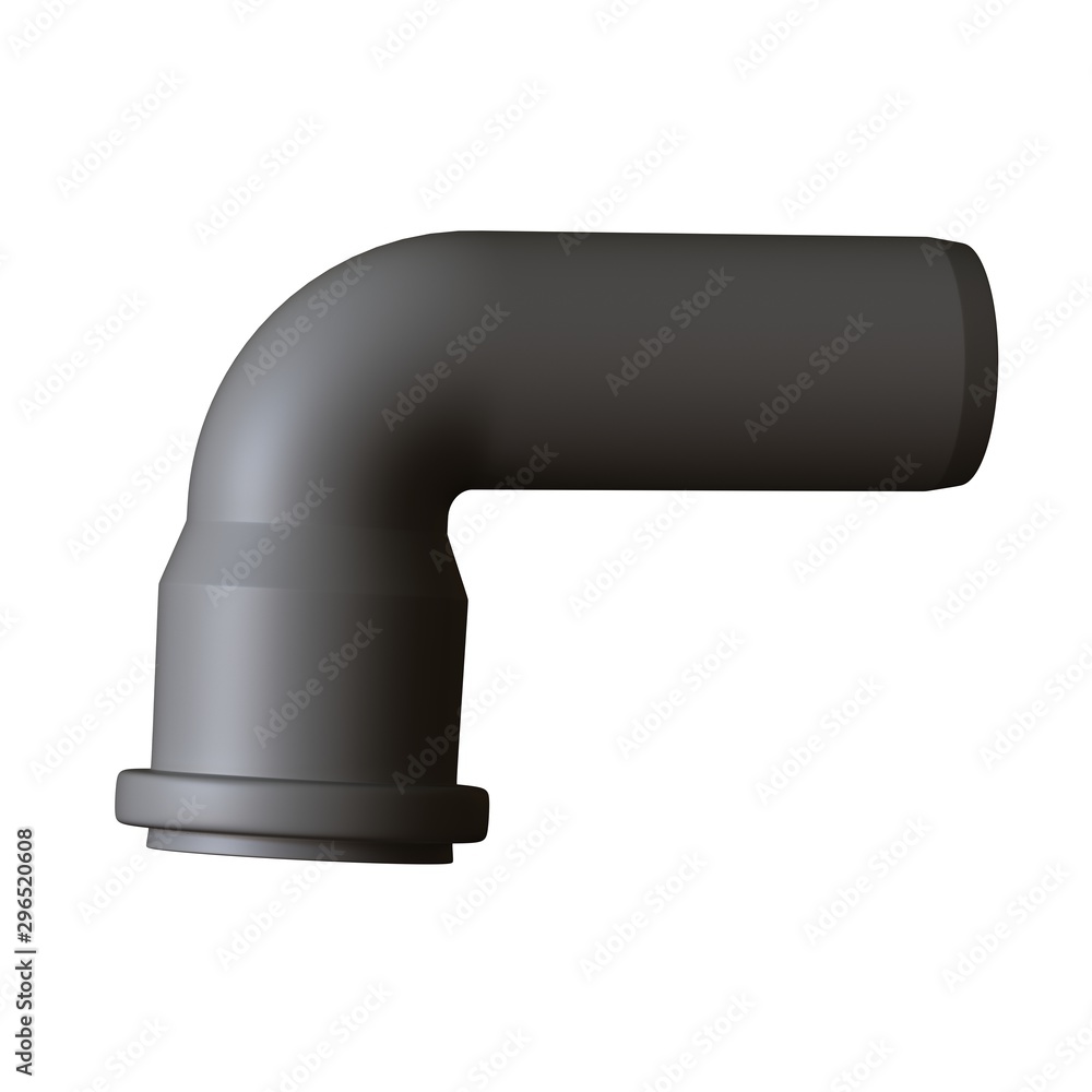 Plastic sewer pipe grey on white background, isolated. 3D rendering of excellent quality in high resolution. It can be enlarged and used as a background or texture. Plastic sewer pipe grey on white background, isolated. 3D rendering of excellent quality in high resolution. It can be enlarged and used as a background or texture.