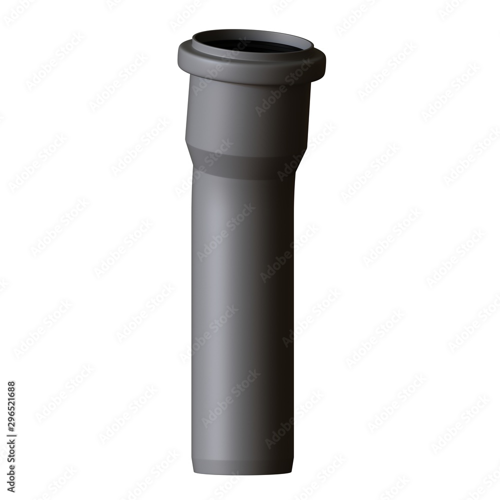 Plastic sewer pipe grey on white background, isolated. 3D rendering of excellent quality in high resolution. It can be enlarged and used as a background or texture. Plastic sewer pipe grey on white background, isolated. 3D rendering of excellent quality in high resolution. It can be enlarged and used as a background or texture.