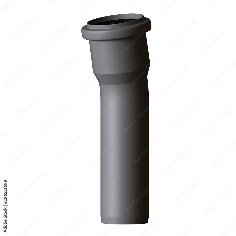 Plastic sewer pipe grey on white background, isolated. 3D rendering of excellent quality in high resolution. It can be enlarged and used as a background or texture. Plastic sewer pipe grey on white background, isolated. 3D rendering of excellent quality in high resolution. It can be enlarged and used as a background or texture.