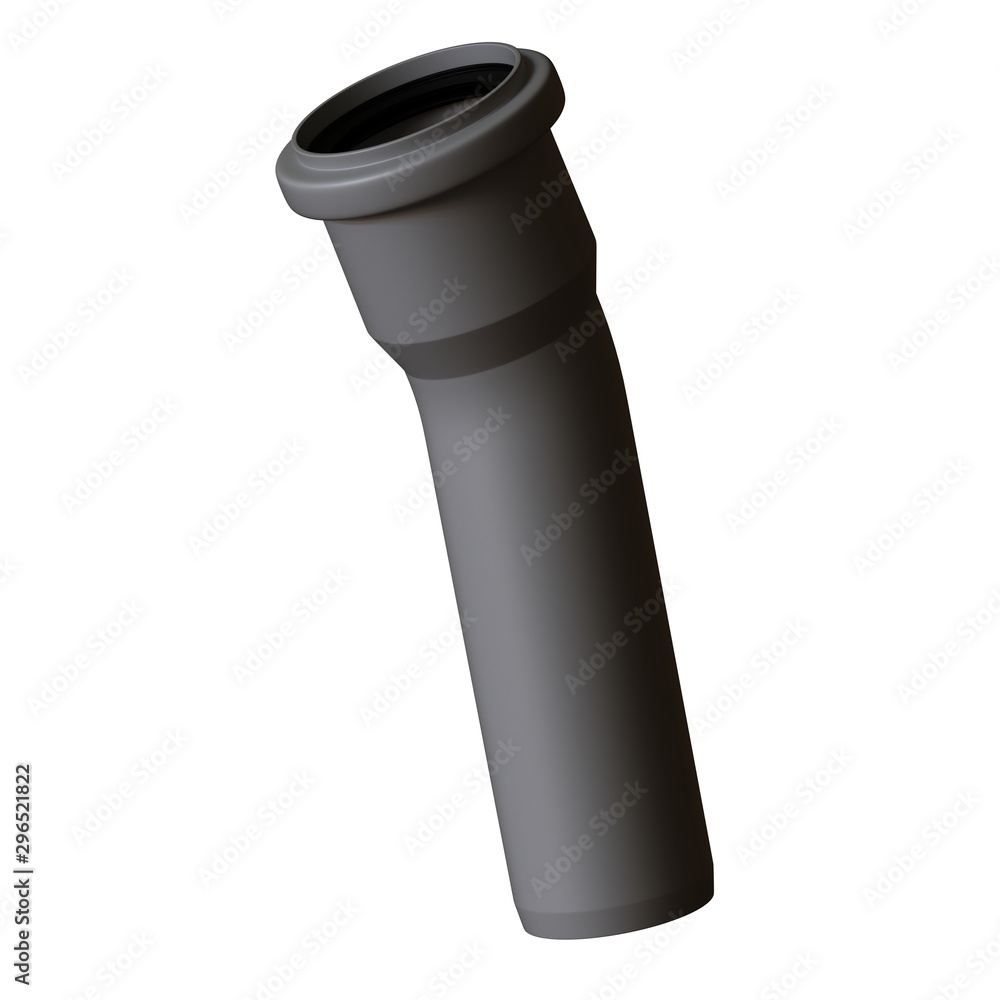 Plastic sewer pipe grey on white background, isolated. 3D rendering of excellent quality in high resolution. It can be enlarged and used as a background or texture. Plastic sewer pipe grey on white background, isolated. 3D rendering of excellent quality in high resolution. It can be enlarged and used as a background or texture.