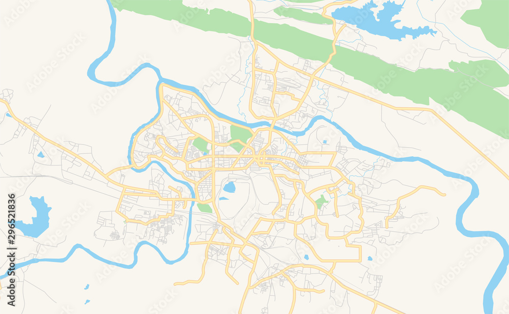 Printable street map of Jamshedpur, India Stock Vector Adobe Stock