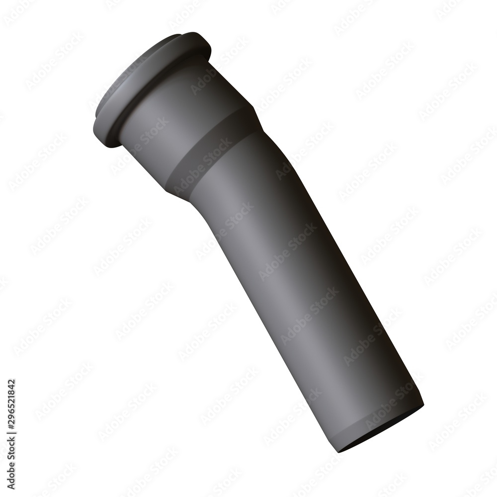 Plastic sewer pipe grey on white background, isolated. 3D rendering of excellent quality in high resolution. It can be enlarged and used as a background or texture. Plastic sewer pipe grey on white background, isolated. 3D rendering of excellent quality in high resolution. It can be enlarged and used as a background or texture.