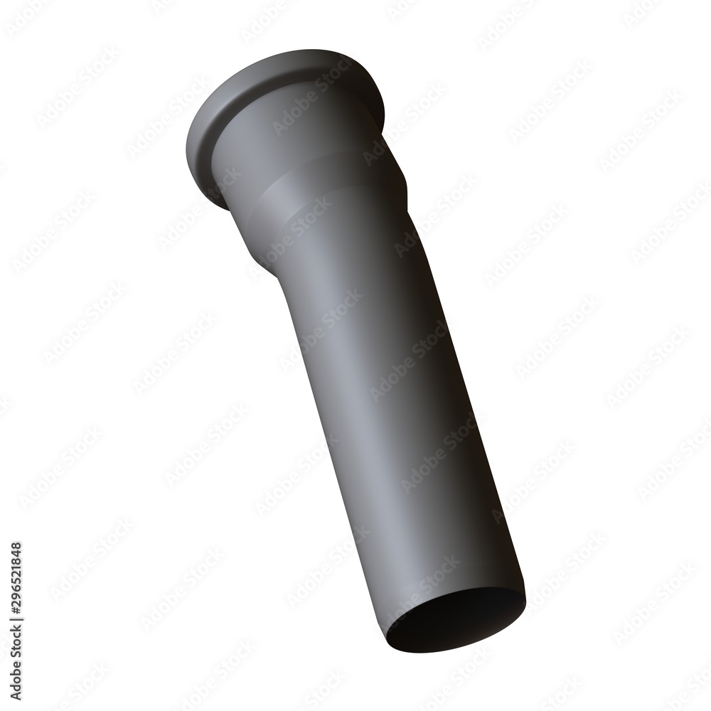 Plastic sewer pipe grey on white background, isolated. 3D rendering of excellent quality in high resolution. It can be enlarged and used as a background or texture. Plastic sewer pipe grey on white background, isolated. 3D rendering of excellent quality in high resolution. It can be enlarged and used as a background or texture.