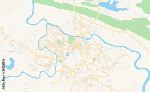 Fototapeta Naklejka Na Ścianę i Meble -  Printable street map of Jamshedpur, India