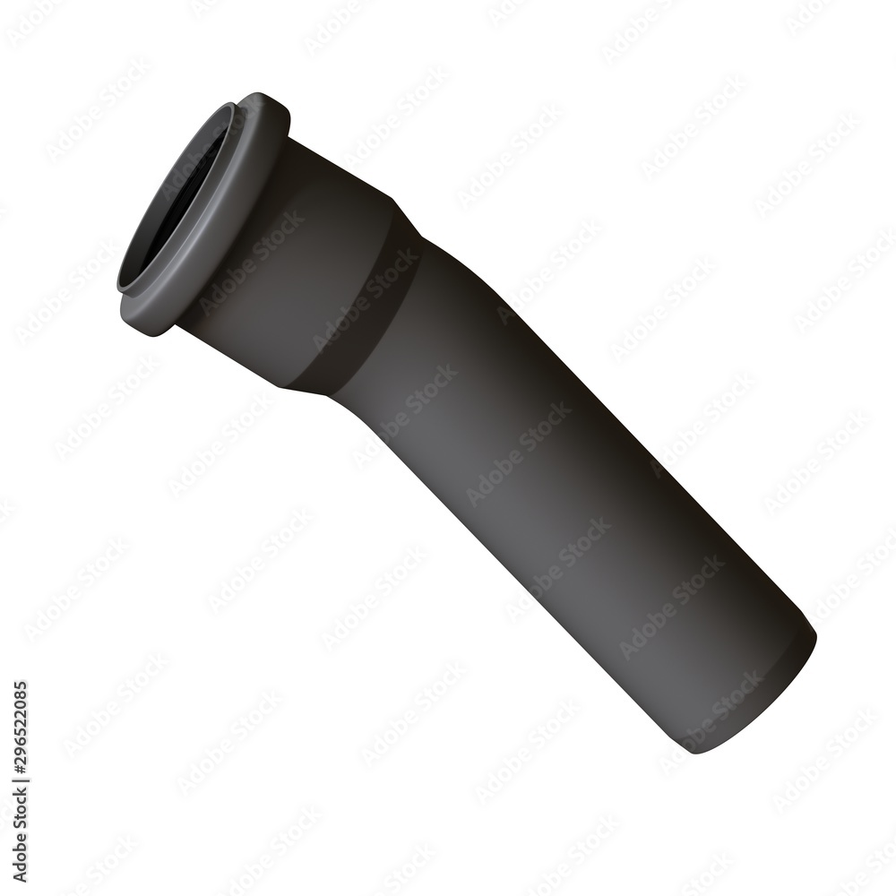 Plastic sewer pipe grey on white background, isolated. 3D rendering of excellent quality in high resolution. It can be enlarged and used as a background or texture. Plastic sewer pipe grey on white background, isolated. 3D rendering of excellent quality in high resolution. It can be enlarged and used as a background or texture.