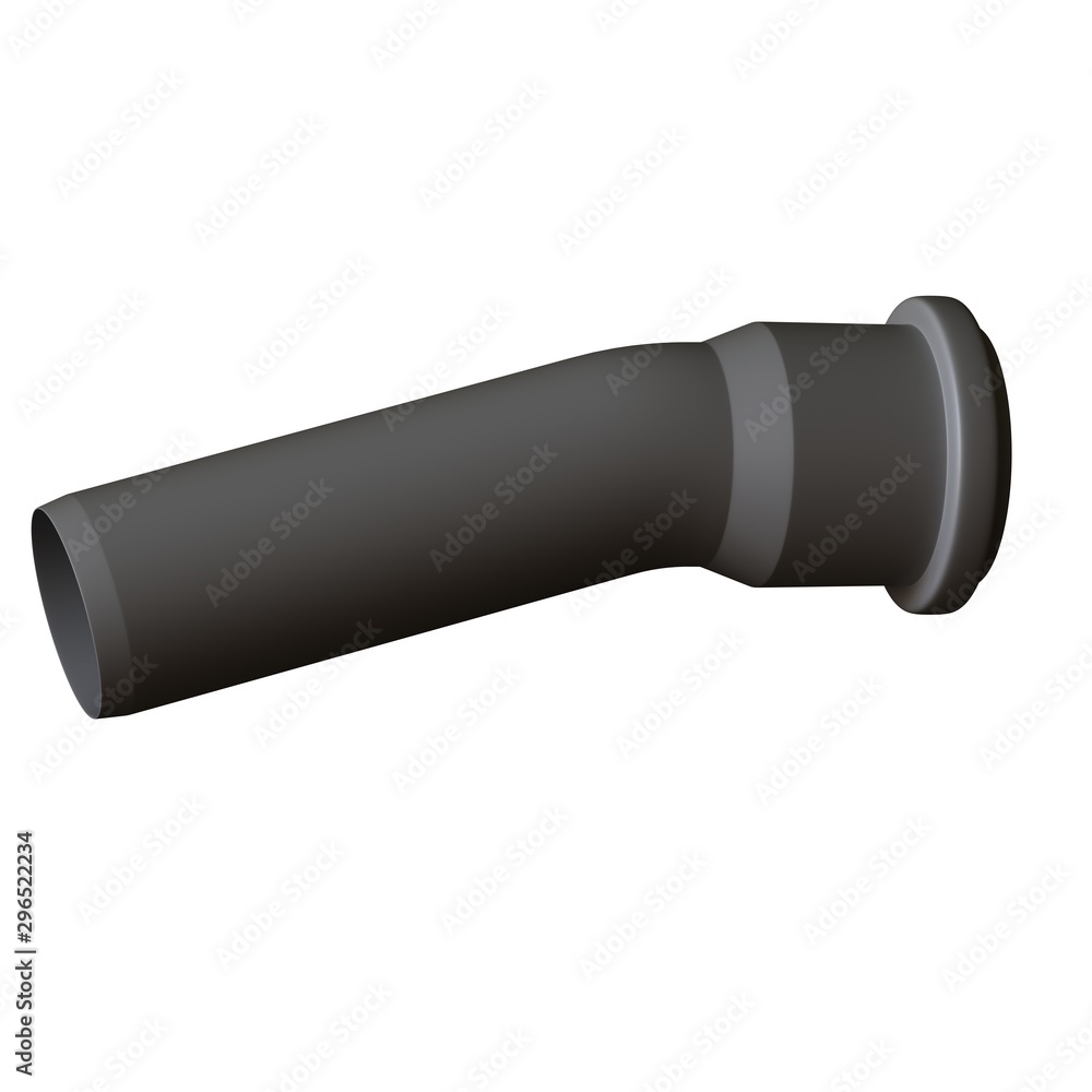 Plastic sewer pipe grey on white background, isolated. 3D rendering of excellent quality in high resolution. It can be enlarged and used as a background or texture. Plastic sewer pipe grey on white background, isolated. 3D rendering of excellent quality in high resolution. It can be enlarged and used as a background or texture.
