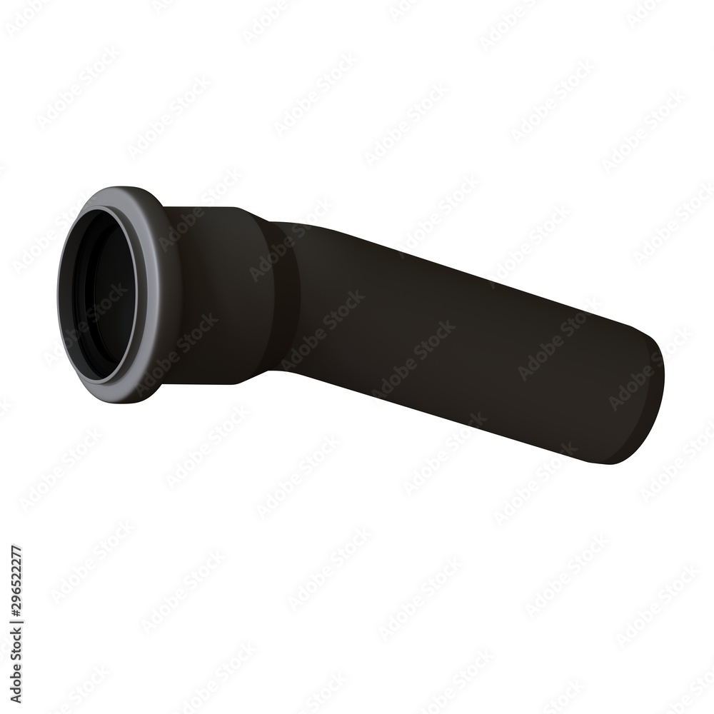 Plastic sewer pipe grey on white background, isolated. 3D rendering of excellent quality in high resolution. It can be enlarged and used as a background or texture. Plastic sewer pipe grey on white background, isolated. 3D rendering of excellent quality in high resolution. It can be enlarged and used as a background or texture.