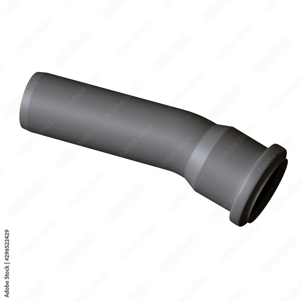 Plastic sewer pipe grey on white background, isolated. 3D rendering of excellent quality in high resolution. It can be enlarged and used as a background or texture. Plastic sewer pipe grey on white background, isolated. 3D rendering of excellent quality in high resolution. It can be enlarged and used as a background or texture.