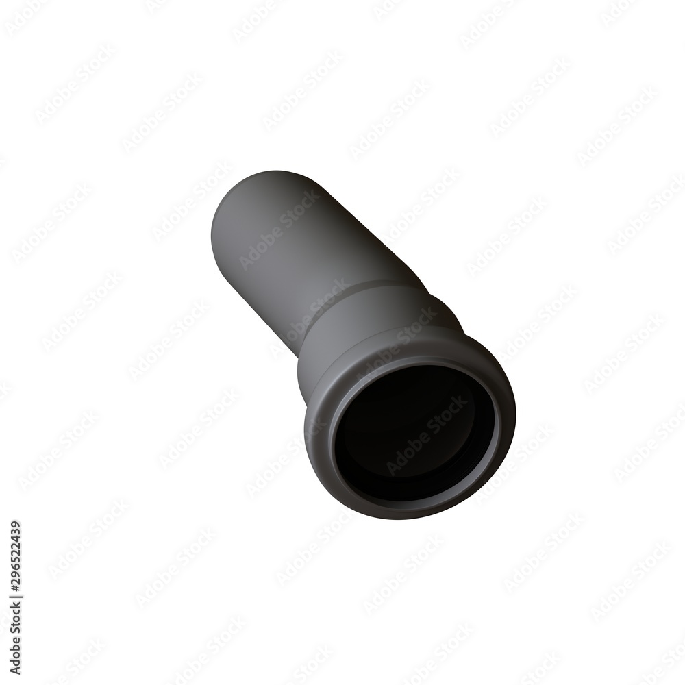 Plastic sewer pipe grey on white background, isolated. 3D rendering of excellent quality in high resolution. It can be enlarged and used as a background or texture. Plastic sewer pipe grey on white background, isolated. 3D rendering of excellent quality in high resolution. It can be enlarged and used as a background or texture.