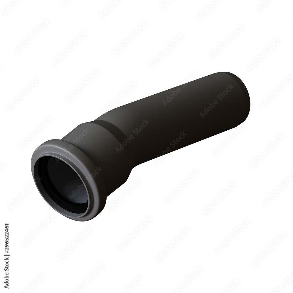 Plastic sewer pipe grey on white background, isolated. 3D rendering of excellent quality in high resolution. It can be enlarged and used as a background or texture. Plastic sewer pipe grey on white background, isolated. 3D rendering of excellent quality in high resolution. It can be enlarged and used as a background or texture.