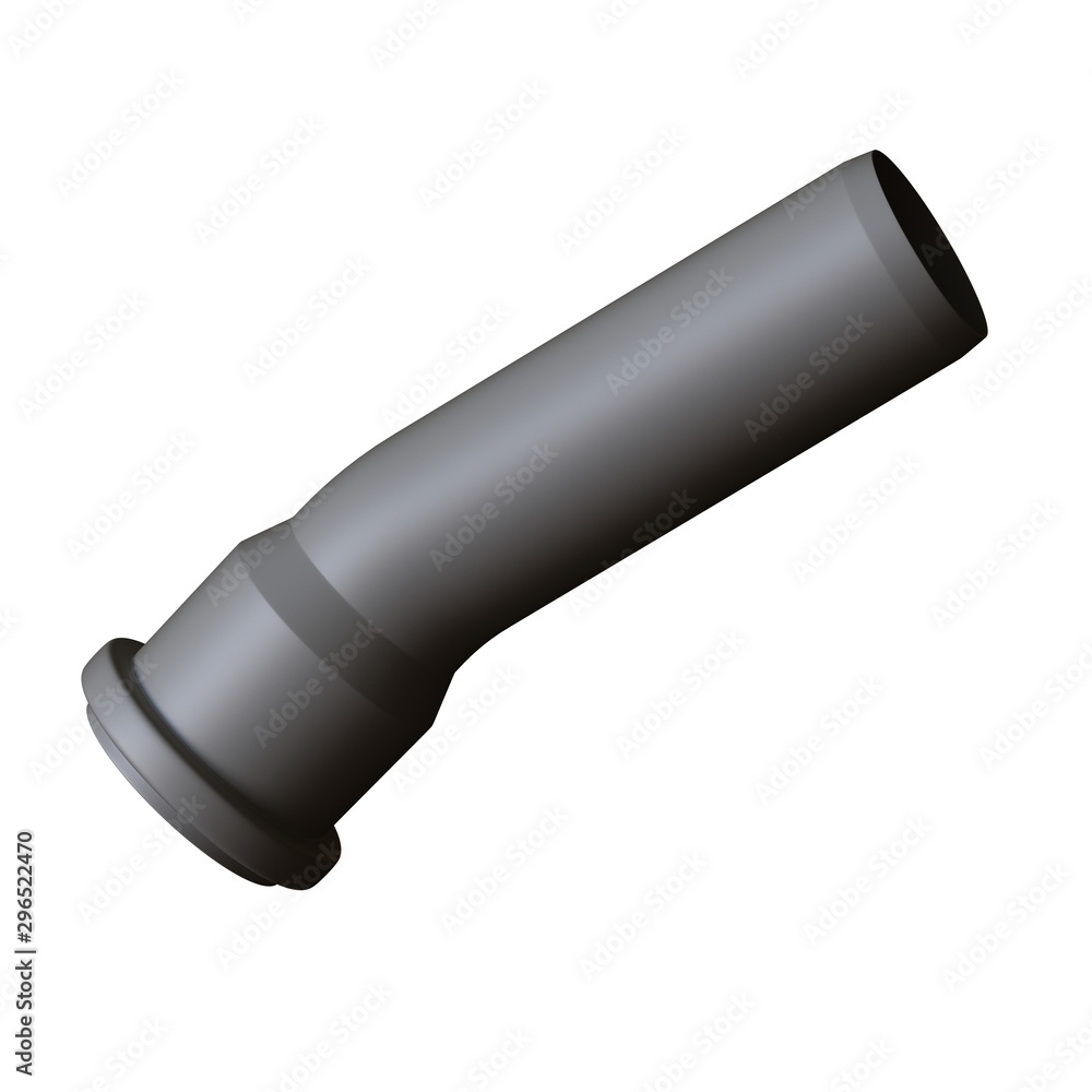 Plastic sewer pipe grey on white background, isolated. 3D rendering of excellent quality in high resolution. It can be enlarged and used as a background or texture. Plastic sewer pipe grey on white background, isolated. 3D rendering of excellent quality in high resolution. It can be enlarged and used as a background or texture.