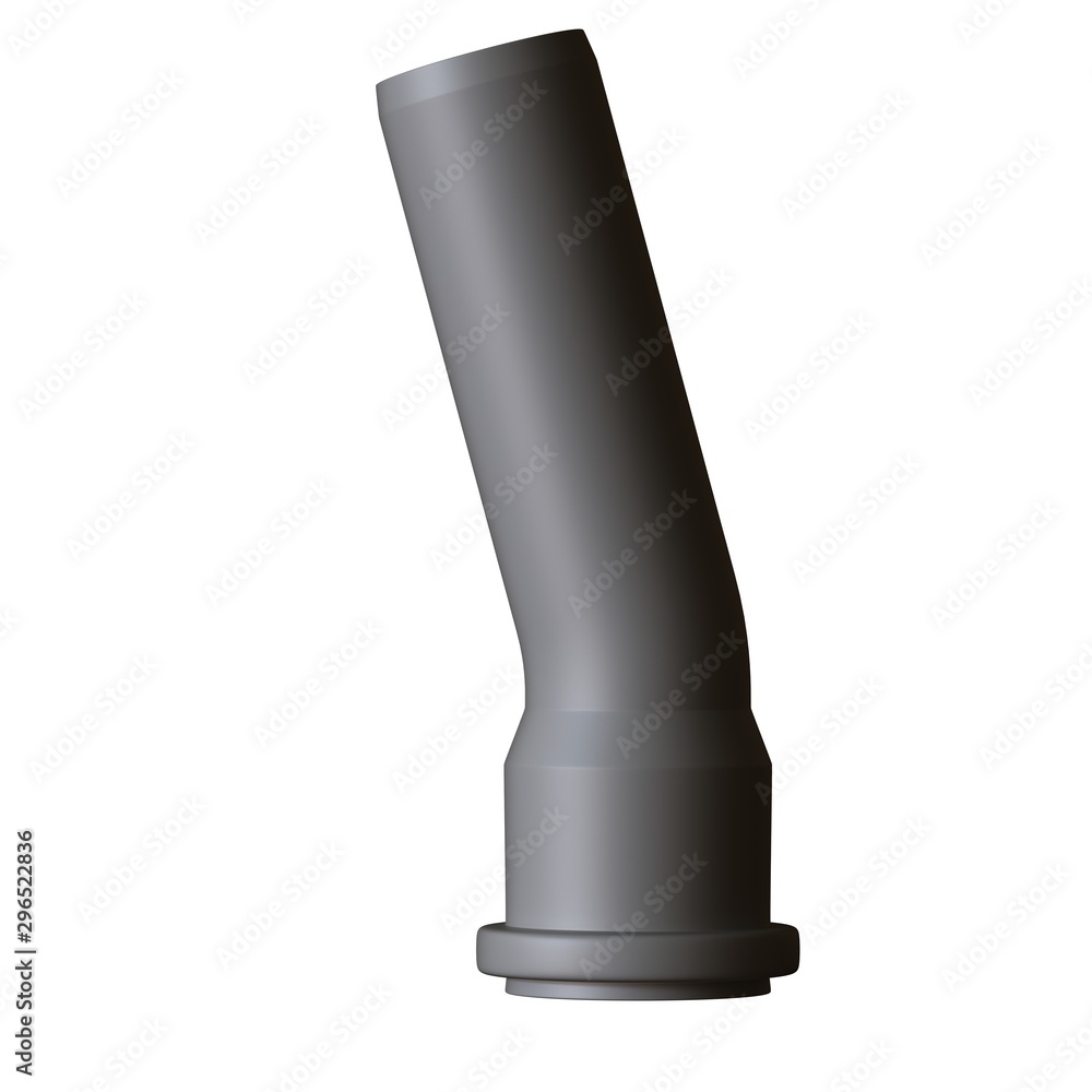 Plastic sewer pipe grey on white background, isolated. 3D rendering of excellent quality in high resolution. It can be enlarged and used as a background or texture. Plastic sewer pipe grey on white background, isolated. 3D rendering of excellent quality in high resolution. It can be enlarged and used as a background or texture.