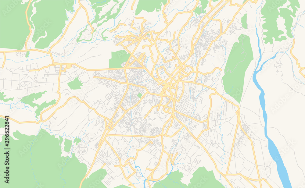 Printable street map of Dehradun, India