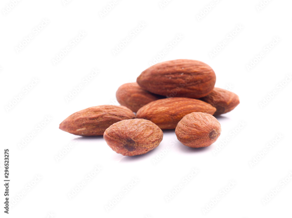 group of almonds isolated on white group of almonds isolated on white