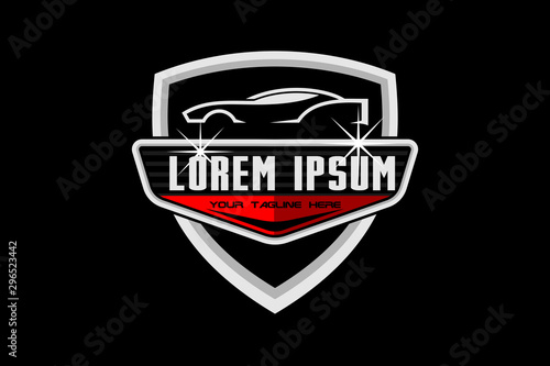 abstract silhouette  car vector badge shield logo template