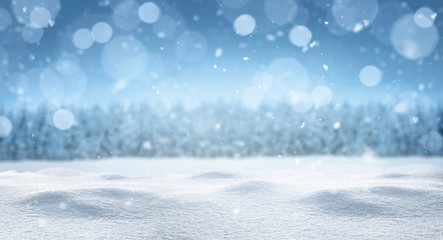 Empty panoramic winter background with copy space