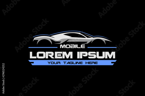 abstract silhouette  car wax vector logo template