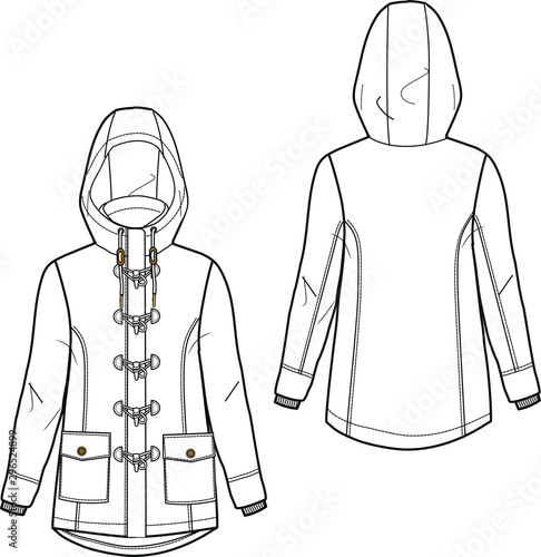 Jacket Garment Sketch Vector Men Women