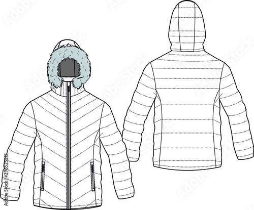 Jacket Garment Sketch Vector Men Women