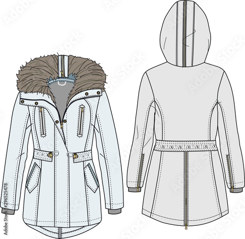 Jacket Garment Sketch Vector Men Women