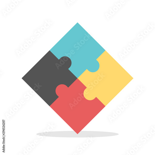 Four multicolor puzzles assembled