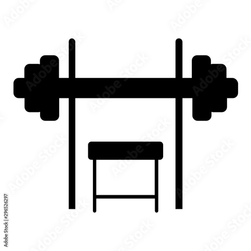 Home Gym Fitness Equipment Bench Dumbbell Vector Icon Design © shmai