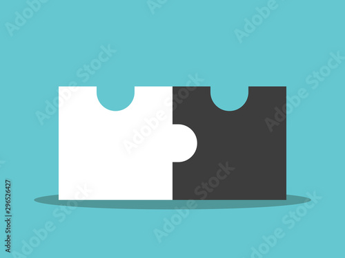Two assembled jigsaw puzzles