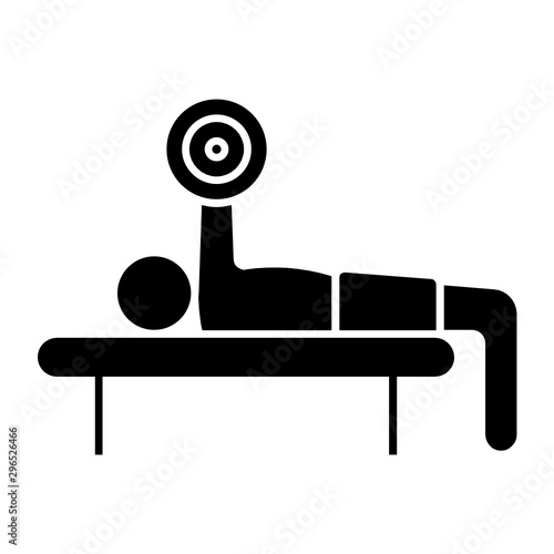 Best Pose for Chest Excercise Gym Fitness Workout Icon Design Concept