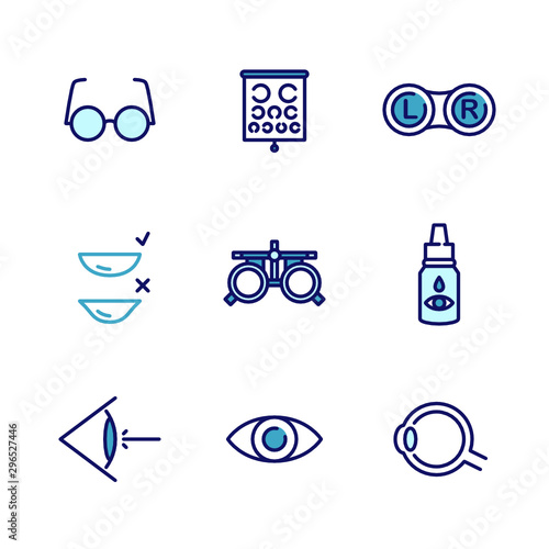 Optometry and Ophthalmology - Vector Icon Set 