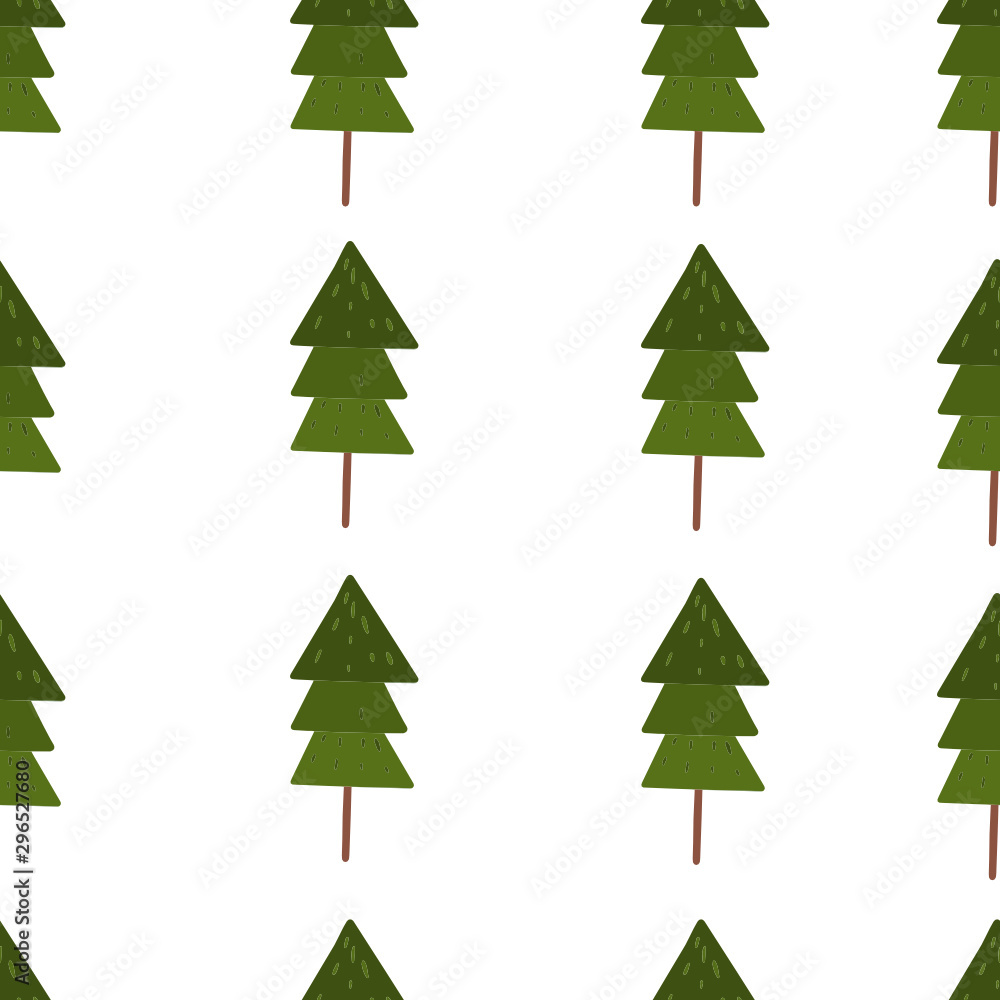 Obraz premium Tree pattern. New Year's mood. Vector.