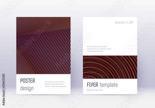 Minimalistic cover design template set. Gold abstr