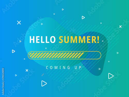Summer loading - vector illustration. Liquid background.
