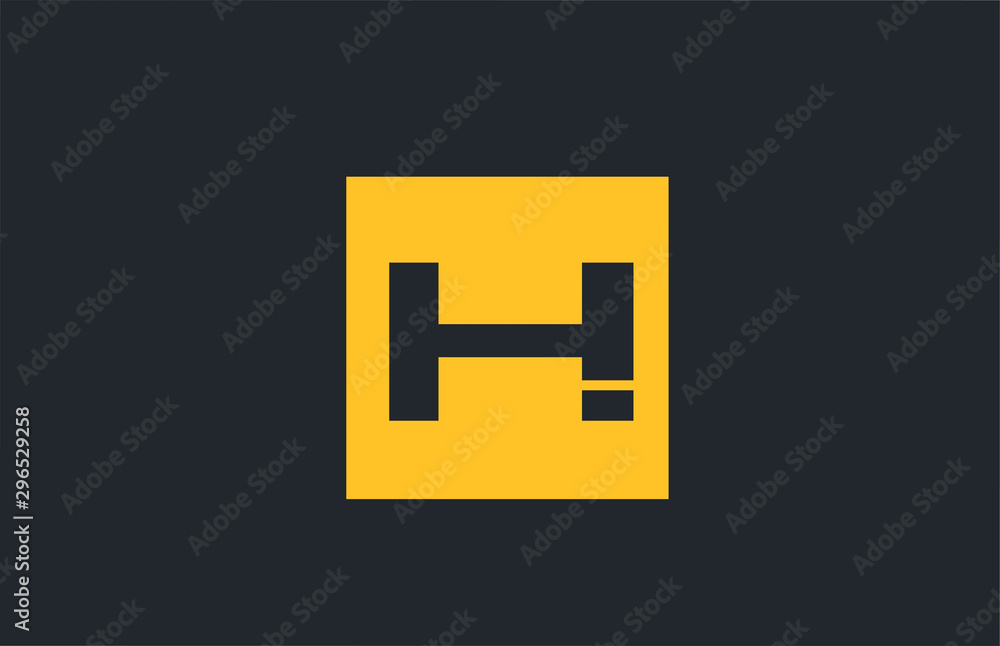 yellow square simple letter H blue logo alphabet for company logo icon design yellow square simple letter H blue logo alphabet for company logo icon design