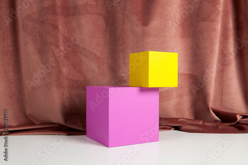 equilibrium colouful velvet cube