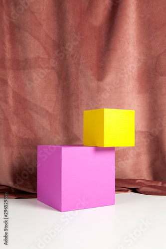 equilibrium colouful velvet cube