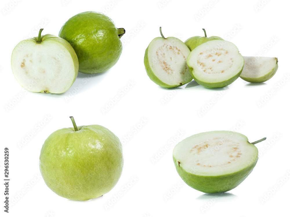 Guava isolated on white background(set) Guava isolated on white background(set)