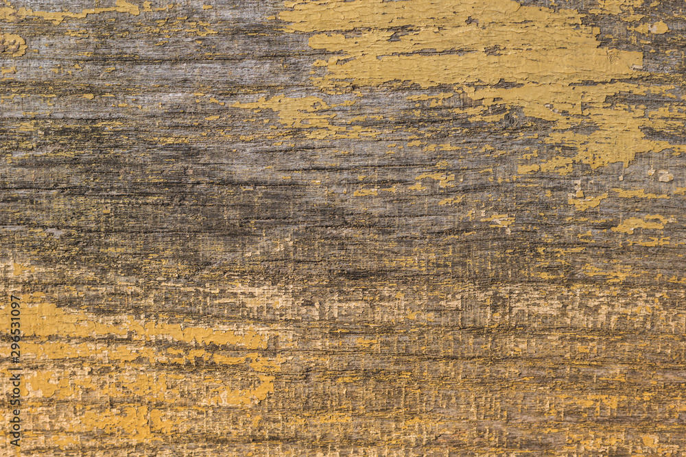 Obraz premium Rustic wood texture or background with yellow paint.