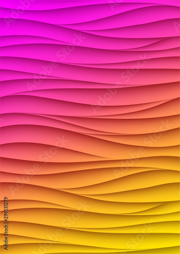 Minimal fluid covers design wall panel. Halftone colorful realistic 3d relief wave design. Future liquid modern interior gypsum stucco relievo patterns background set.