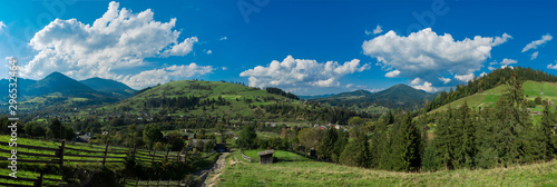 Panoramic view of the village of Krasnik. Ivano-Frankivsk region Ukraine