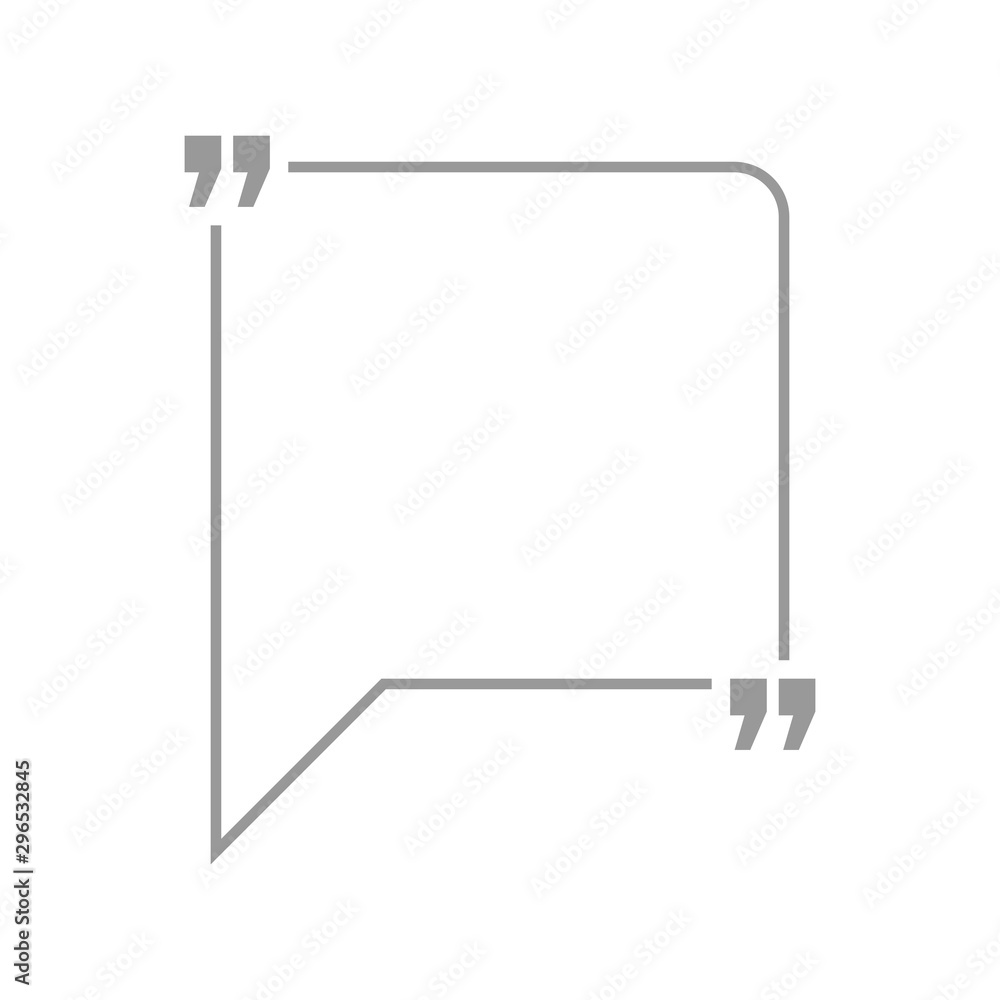 Obraz premium Quotation blank template in quotes isolated on White. Creative banner illustration with blank quotation frame with quotes. Minimalistic modern empty template typography design for wisdom or motivation
