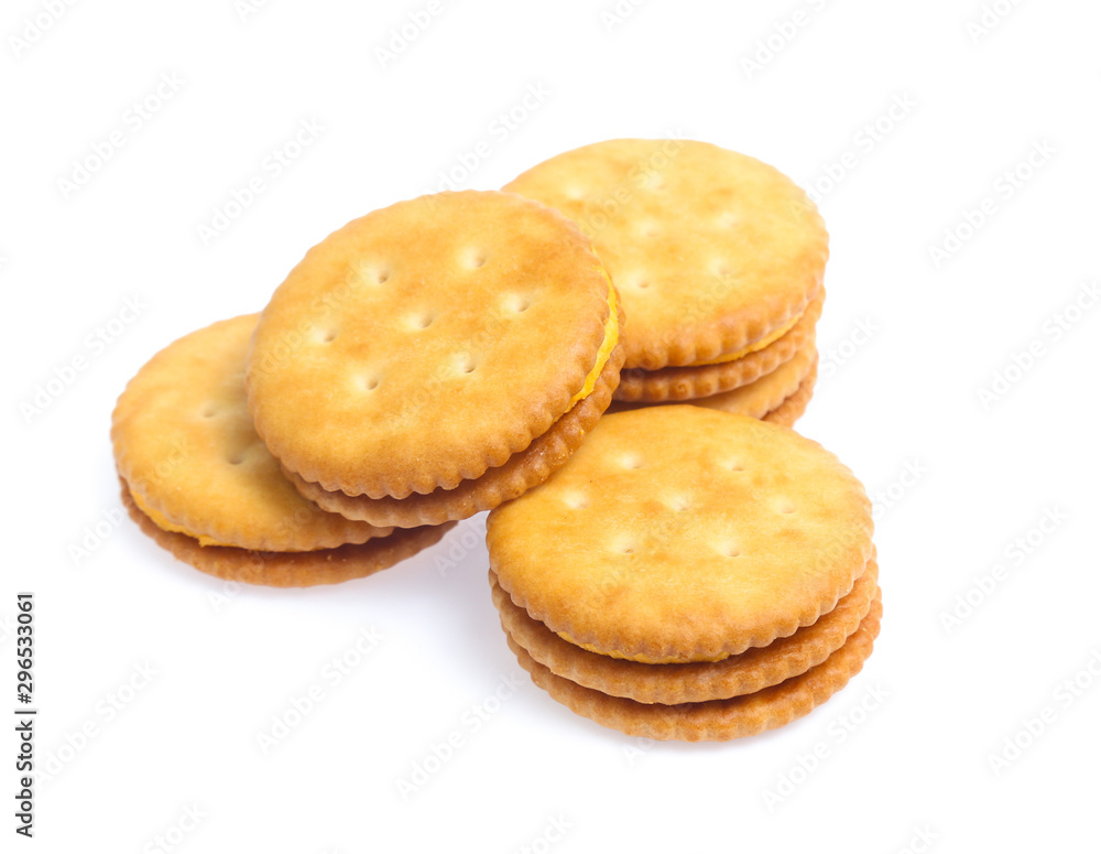 Sandwich cracker on white background Sandwich cracker on white background